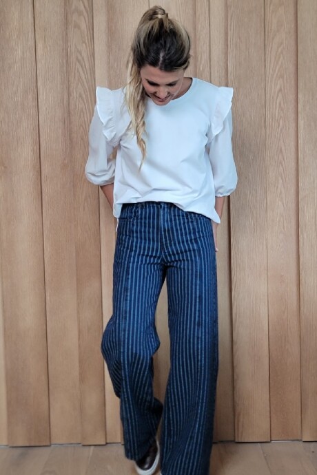 Jean Praga Stripped raya azul