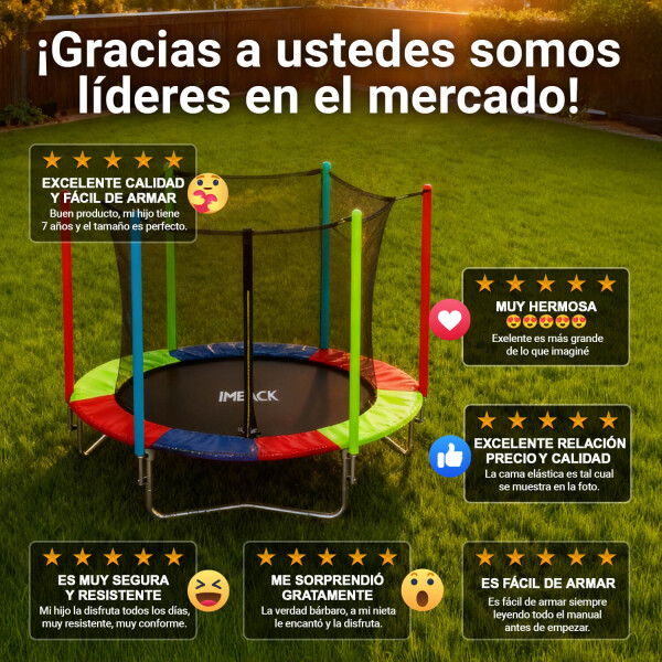 Cama Elastica 1.83 M Trampolin Saltarin Niños Adultos Grande Con Red Proteccion Imback Multicolor Cama Elastica 1.83 M Trampolin Saltarin Niños Adultos Grande Con Red Proteccion Imback Multicolor