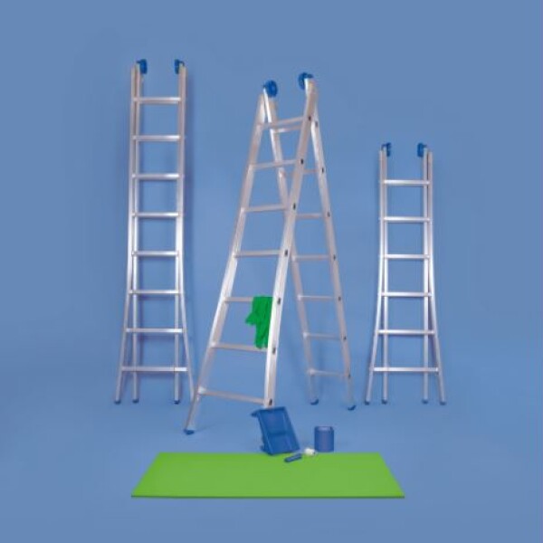 ESCALERA EXTENSIBLE 2X7 PLATEADO