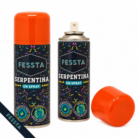 Serpentina de Colores en Spray Fessta 250ml Naranja