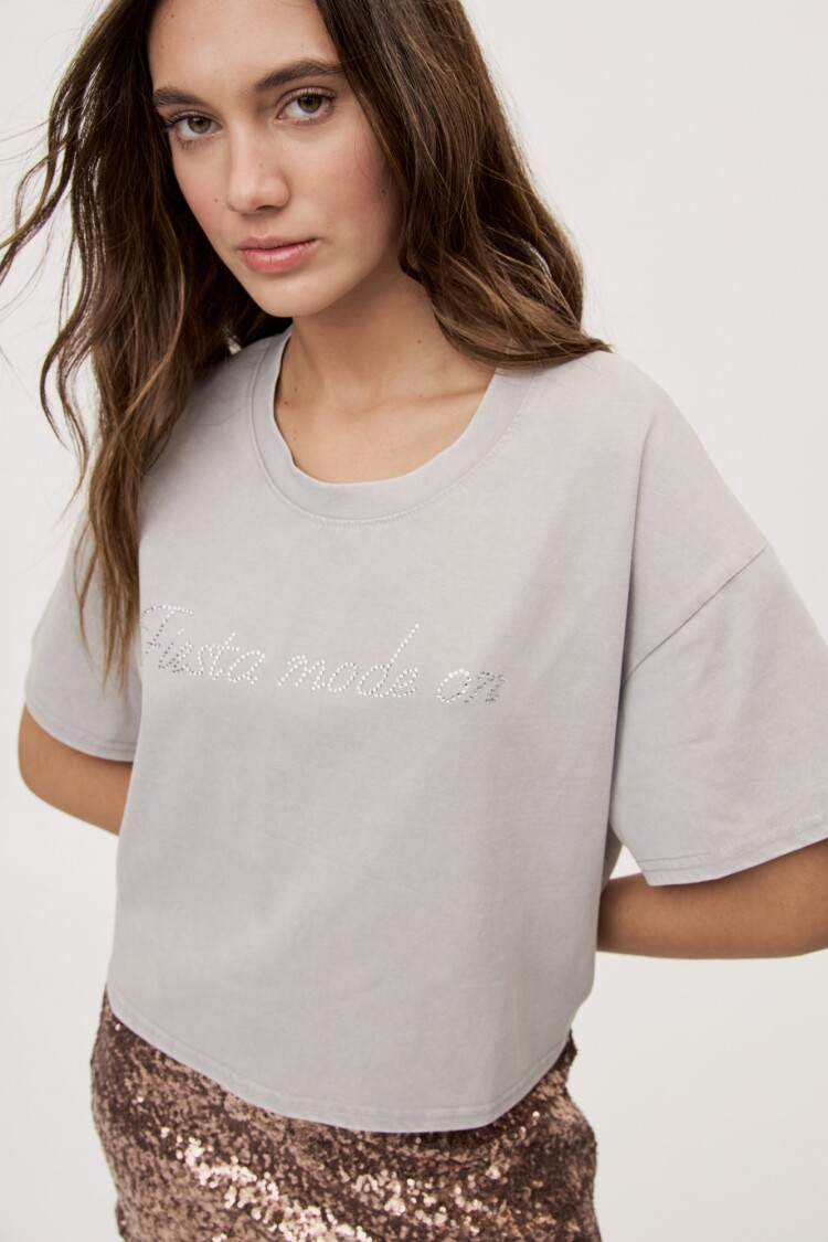 REMERA FIESTA Gris Claro