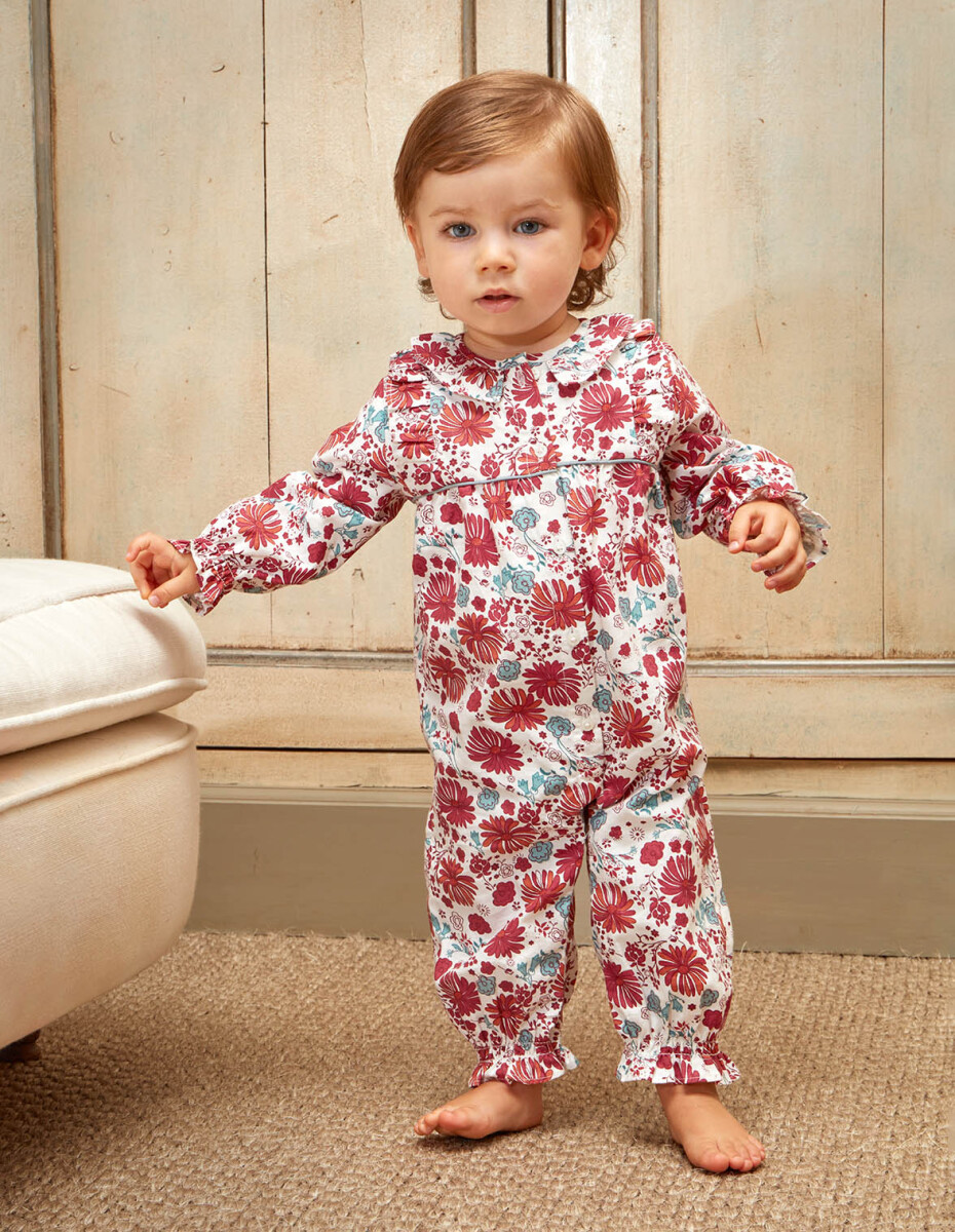 Pijama Con Estampado De Flores - Cereza 