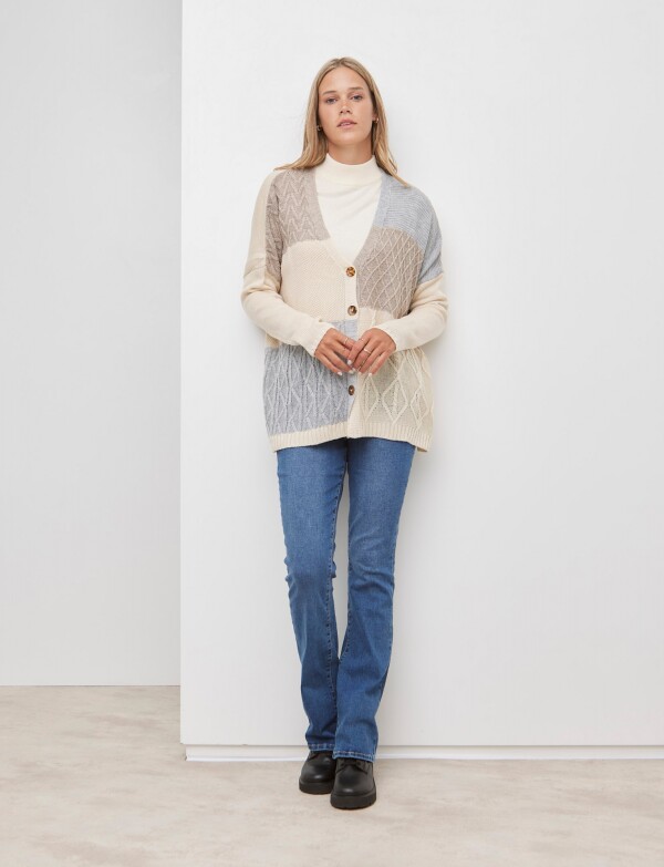 Cardigan Botones BEIGE/MULTI