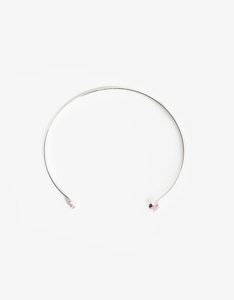 Pulseras Rígidas Cubic zirconia Pulsera Rígida Bañada En Plata - Plateado