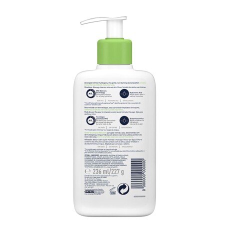 Limpiadora hidratante rostro y cuerpo CeraVe 236ml Limpiadora hidratante rostro y cuerpo CeraVe 236ml