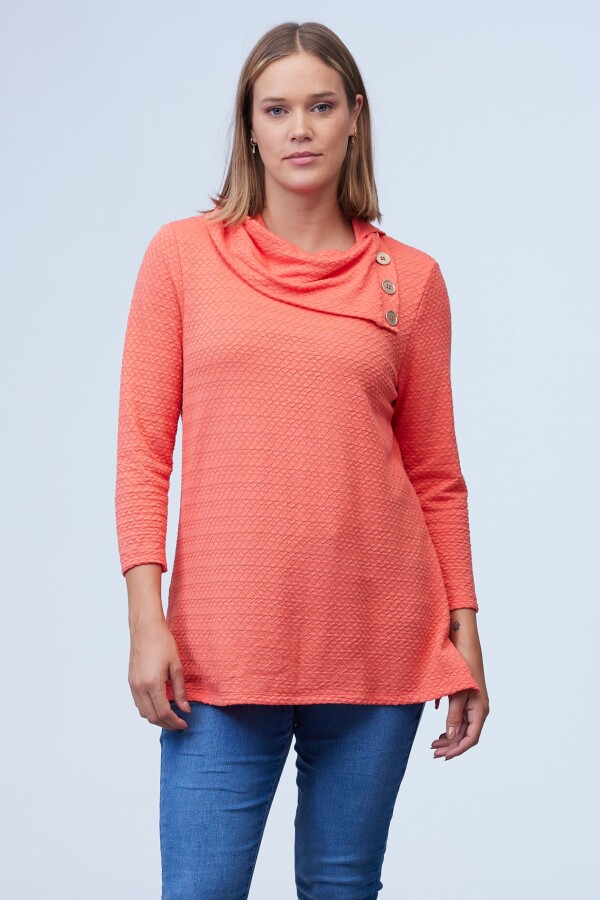 Blusa Cuello Volcado CORAL