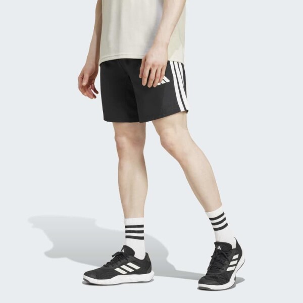Shorts Adidas Essentials 3 Rayas Negro