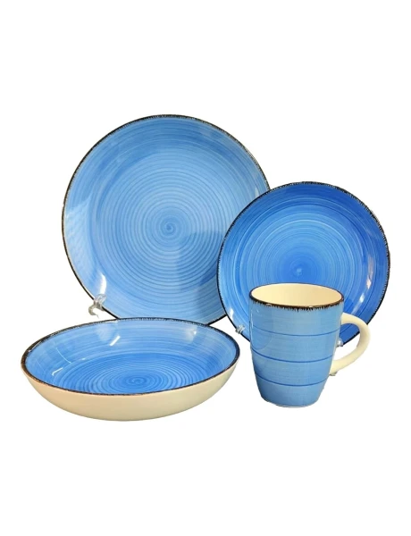 JUEGO VAJILLA 16PCS 27/19/21/385ML AZUL JUEGO VAJILLA 16PCS 27/19/21/385ML AZUL