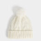 Gorro Clasico Gorro Tejido Con Pompón Crudo - Blanco Crudo