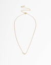 Cadena Corta con Dije Strass Collar Corto Moño Con Cubic - Dorado