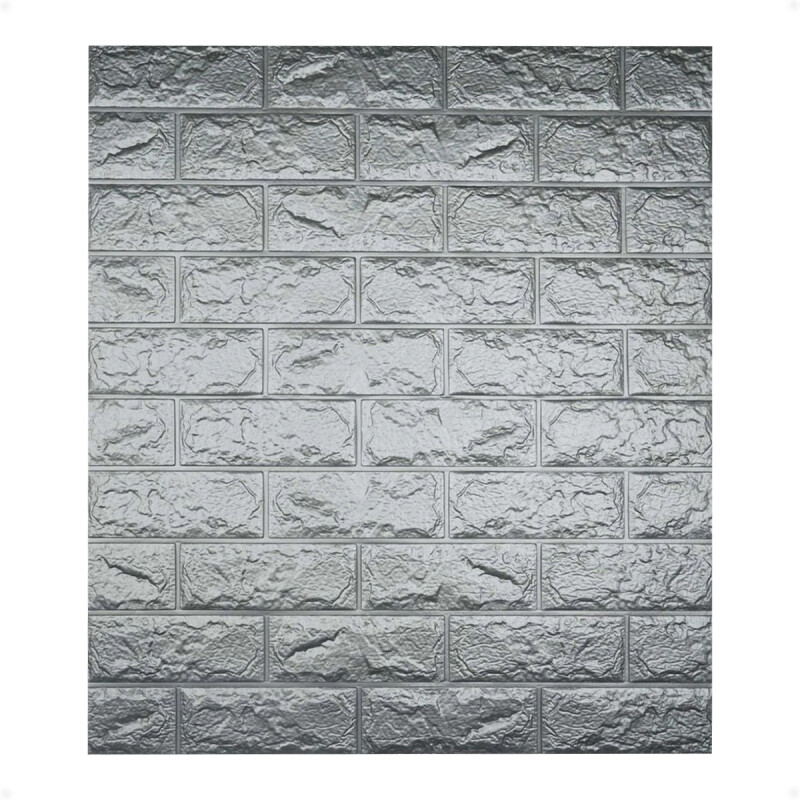 Revestimiento Paneles De Pared Autoadhesivos Ladrillo Plateado X10