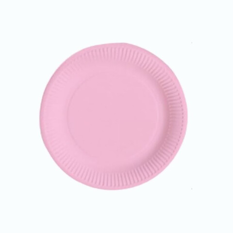 Plato Descartable Liso x10 Und Rosado