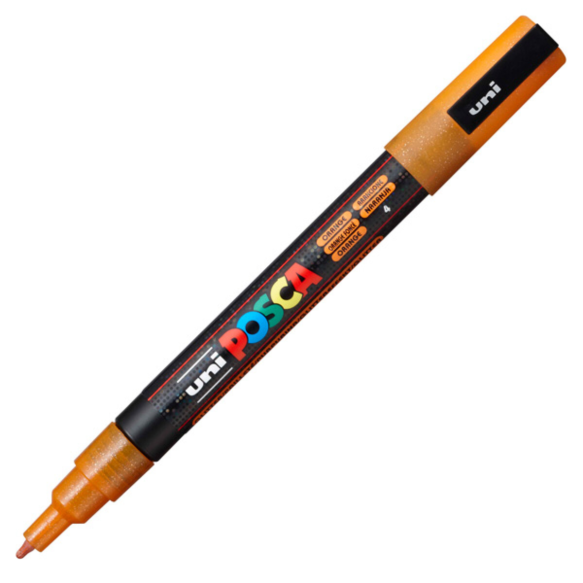 MARCADOR UNI POSCA 1.3 MM NARANJA GLITTER 