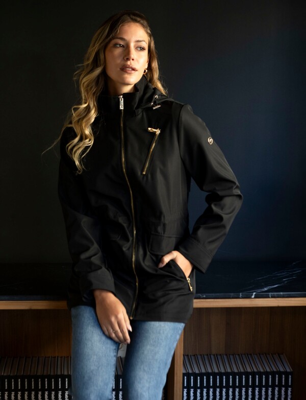 Campera Liviana Zips NEGRO