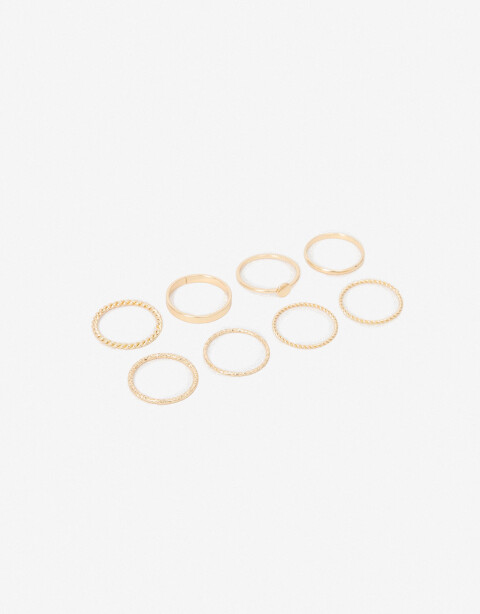 Sets Anillos Metal Set De Anillos - Dorado