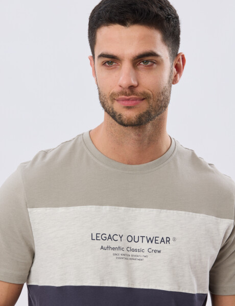 REMERA RAYADA DE ALGODÓN Azul