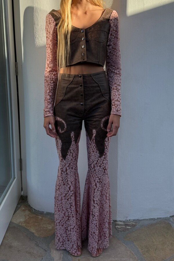 Pantalón Kate Cuero Rosa
