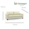 SOFA 100% CUERO - MODELO BLANC - 2 CUERPOS - PERLA MATE SOFA 100% CUERO - MODELO BLANC - 2 CUERPOS - PERLA MATE