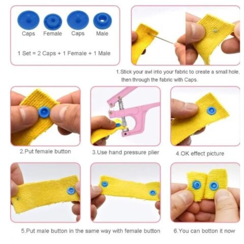 Set Colocador Broches A Presion Snap + 100 Broches Metal Set Colocador Broches A Presion Snap + 100 Broches Metal