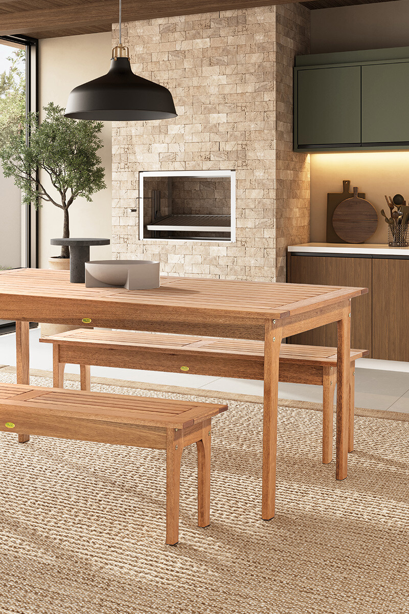 CHURRASQUEIRA BANCO BANCO CHURRASQUEIRA 140x37x43CM JATOBA