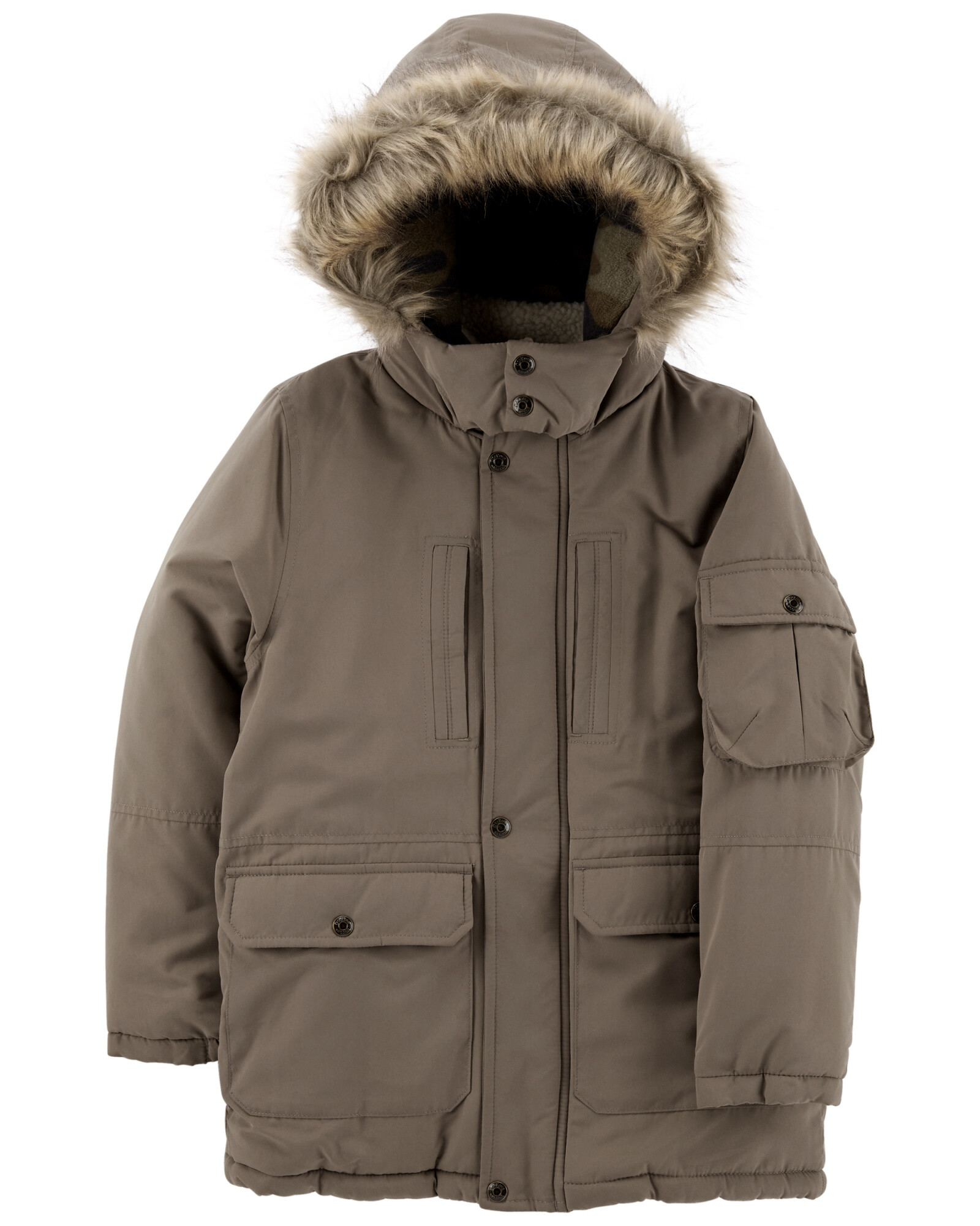 Parka clásica con piel sintética Parka clásica con piel sintética