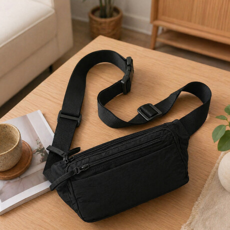Riñonera ajustable con bolsillos Negro
