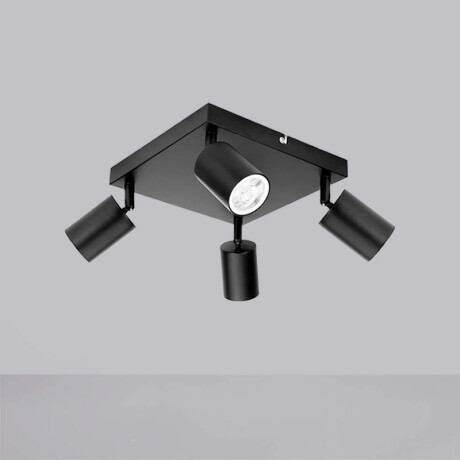 ARTEFACTO LETICIA ADOSAR SQUARE ORIENTABLE (X4) Luminaria de Techo Leticia Cuadruple Negro