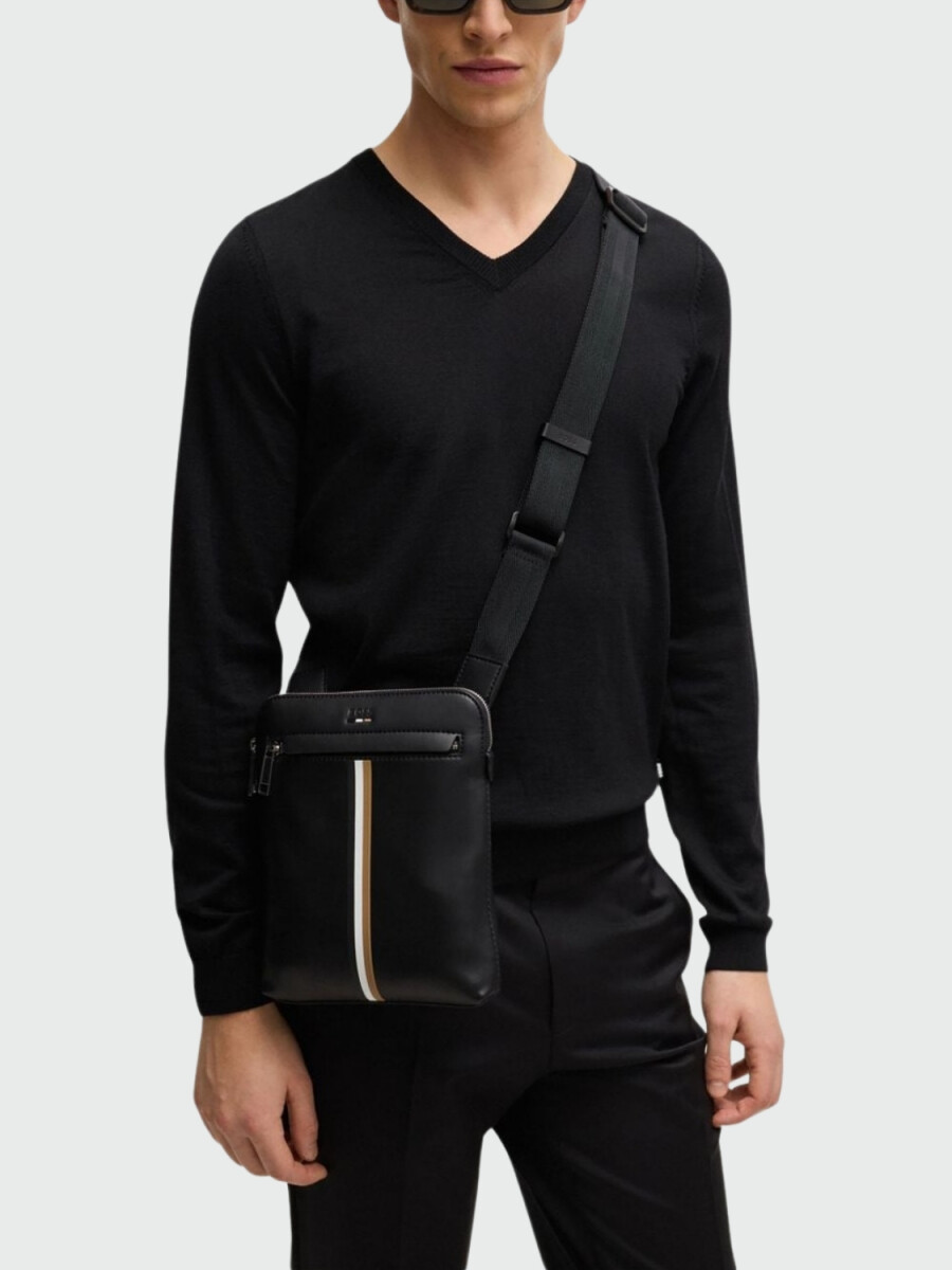 BOSS Bolsa Tipo Sobre de Cuero Sintético con Raya de Firma - 0 