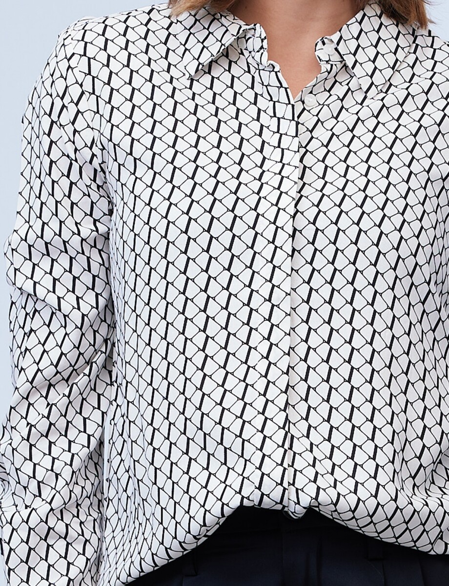 Camisa Print - Blanco/negro 