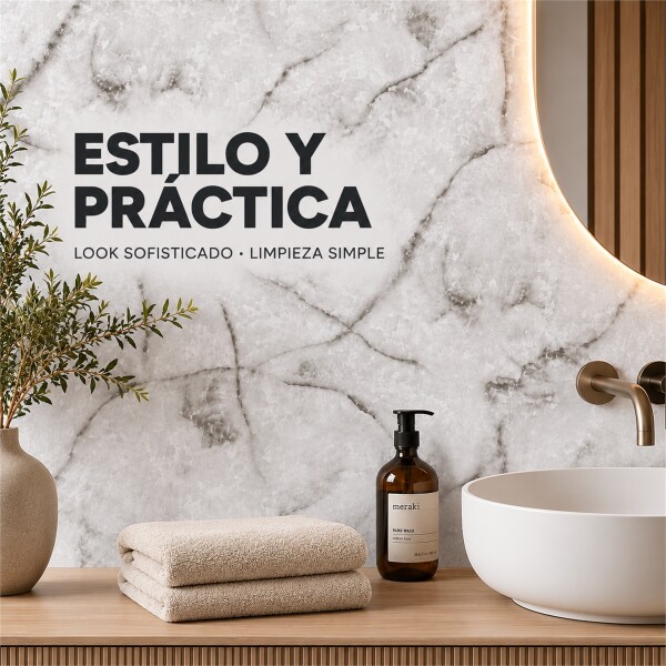 Pack x20 Placa PVC Símil Mármol 2,44x1,22m 3mm Resistente Mármol gris 3