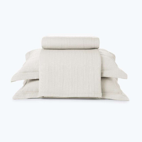 Juego Colcha y Funda Dohler 2 Plaza 100% Microfibra Hueso