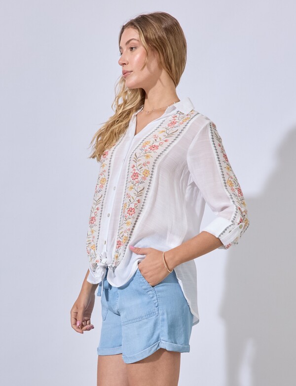 Camisa Flowers BLANCO/MULTI