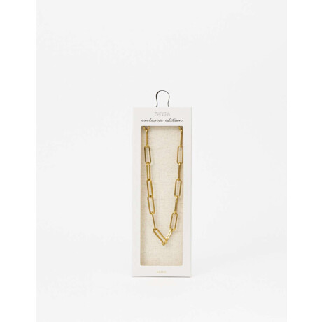 Collar Corto Eslabones De Acero Dorado