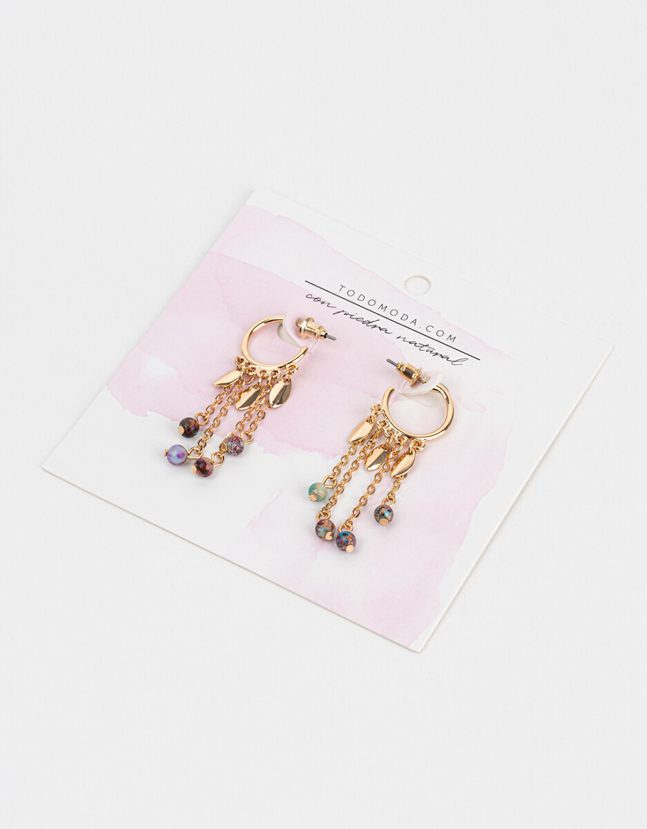 Aros Colgantes Largos Con Piedras 