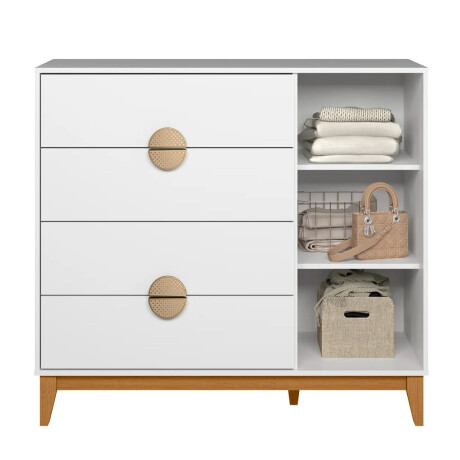 Cómoda cajonera 4 cajones 1 puerta BLANCO