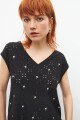 Blusa broderie con flores bordados negro