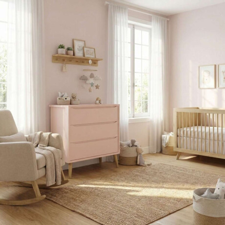 Comoda 3 cajones Infantil Theo Rosa