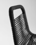 Taburete Lambton de cuerda negro y acero con acabado negro altura 62 cm