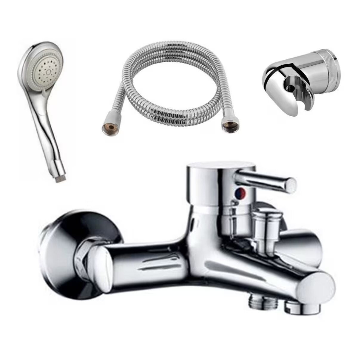 Grifería De Ducha Monocomando Exterior Con Transferencia Milano Cromado 