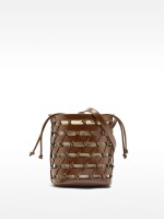 Bolso Bombonera Trenzado Con Nudos marron