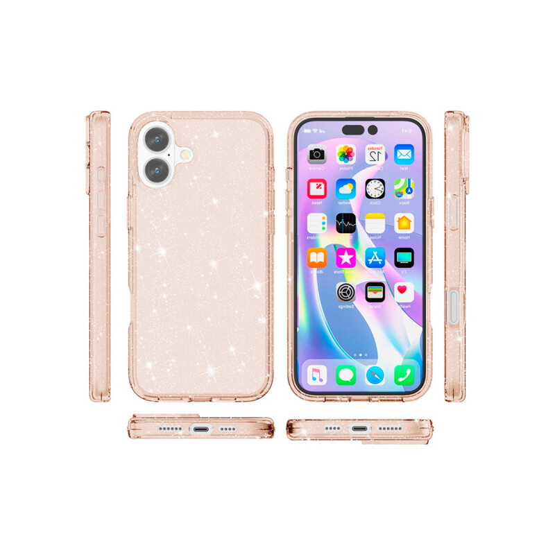 Protector para iPhone 17 glitter dorado Protector Para Iphone 17 Glitter Dorado