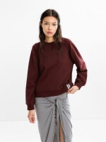 Sudadera 100% Algodón Con Frunces burdeos