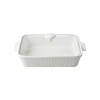 BANDEJA RECT CERAM BLANCO C/TAPA 26X19CM Unica