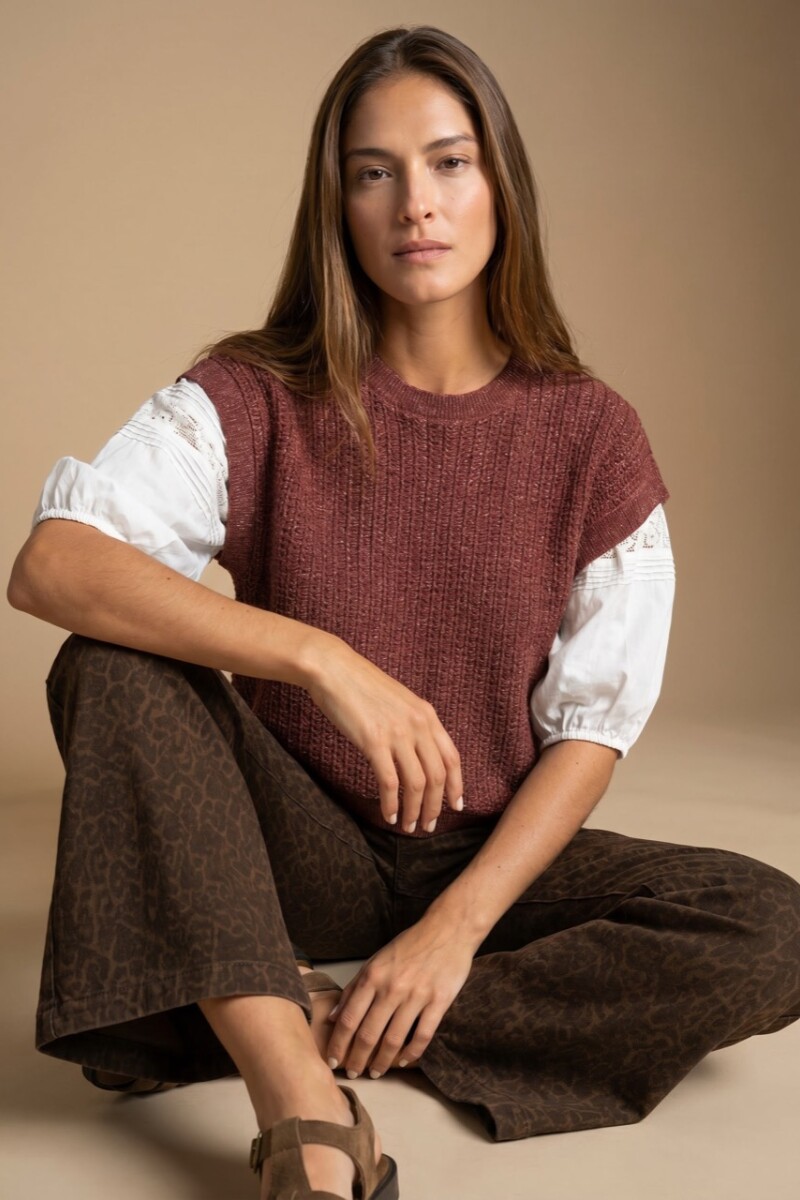 Chaleco Lurex Bordeaux