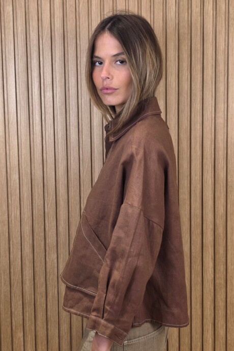 Sobrecamisa Greta Puro lino Chocolate