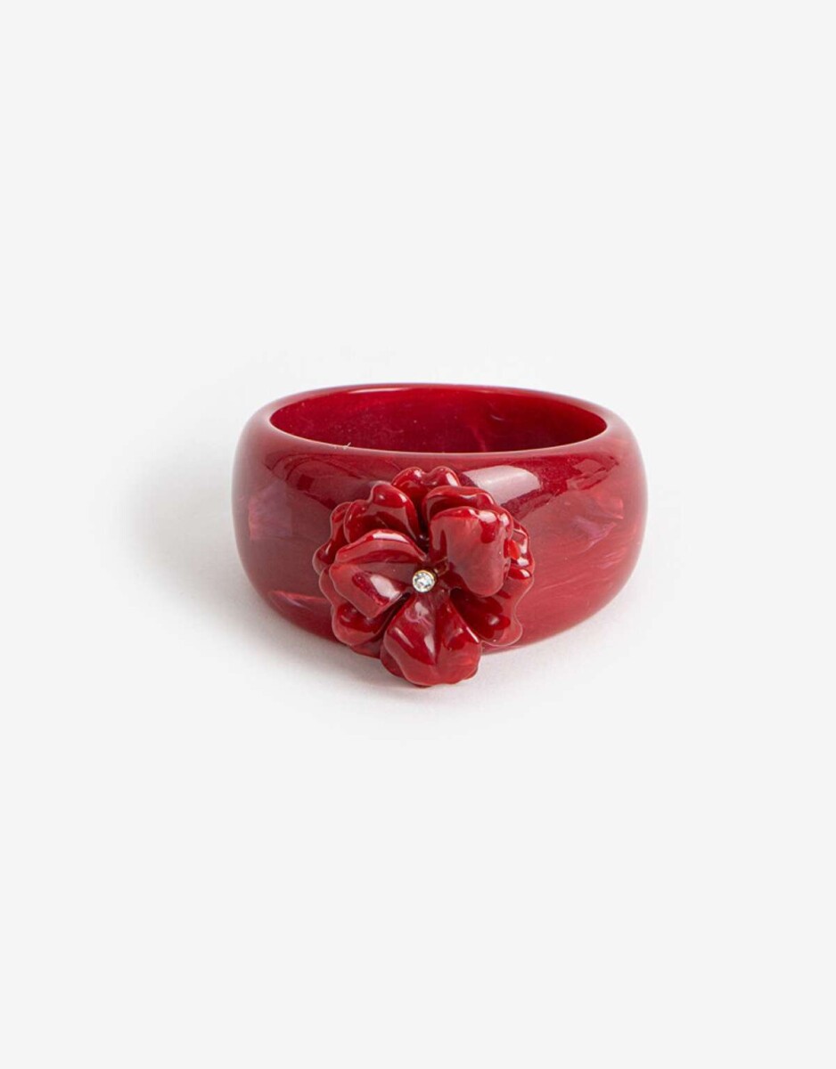 Brazalete Flor Resina - Dorado 