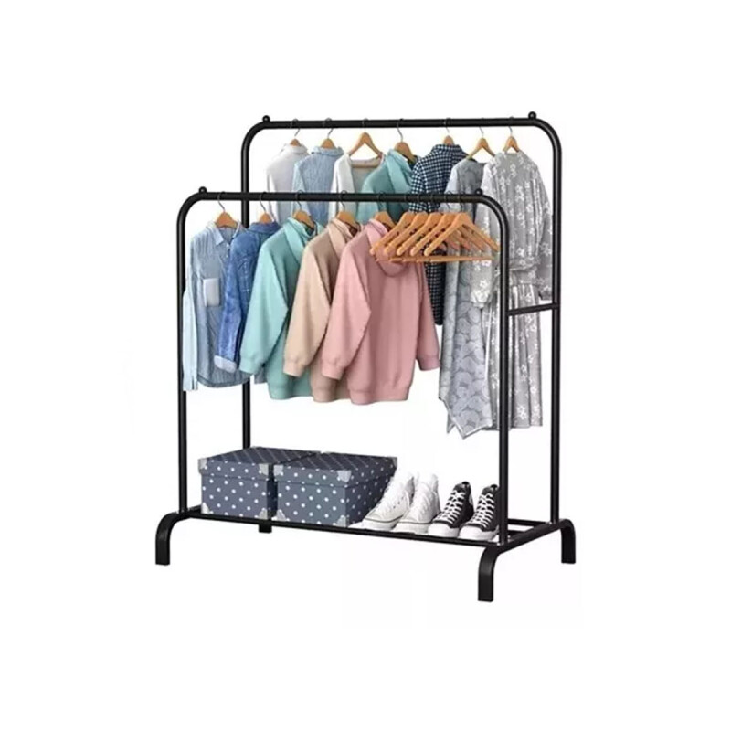 Perchero de metal doble NEGRO