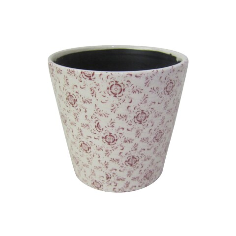 MACETA CERAMICA 14X14X13CM FLORES ROJO MACETA CERAMICA 14X14X13CM FLORES ROJO