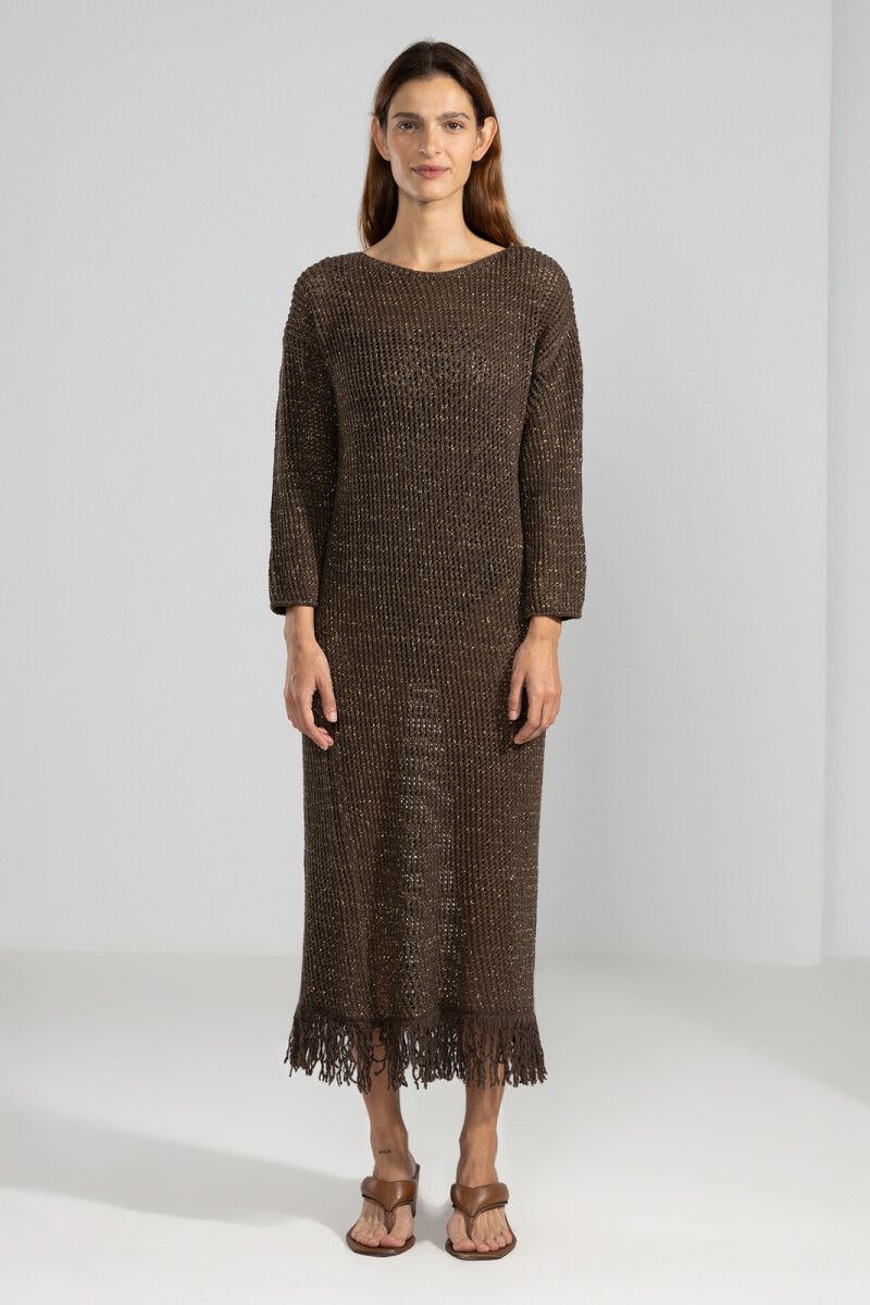 FRINGES DRESS Chocolate