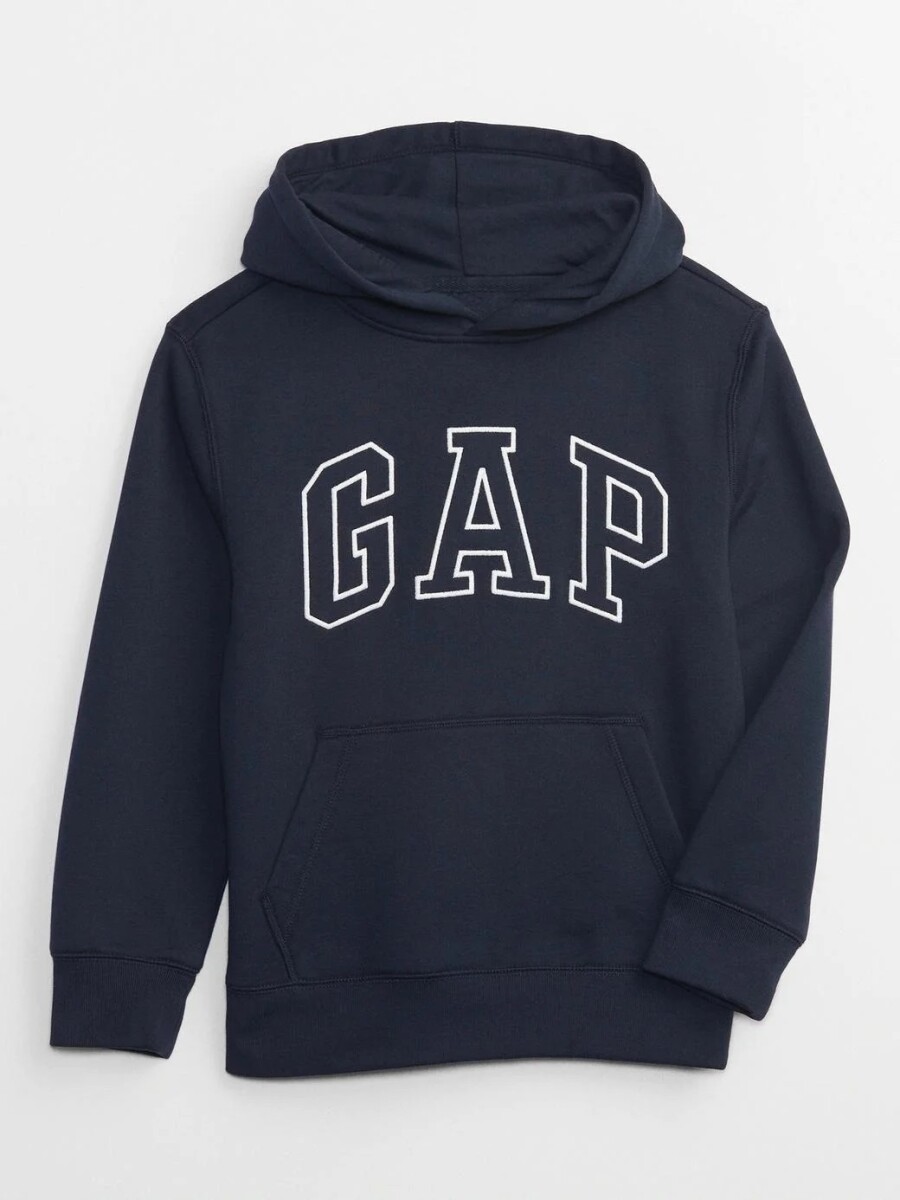 Buzo Canguro Logo Gap Con Felpa Niño - Tapestry Navy 